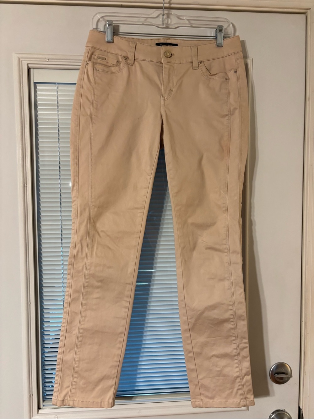White House Black Market Slim Ankle Pants in Light Beige